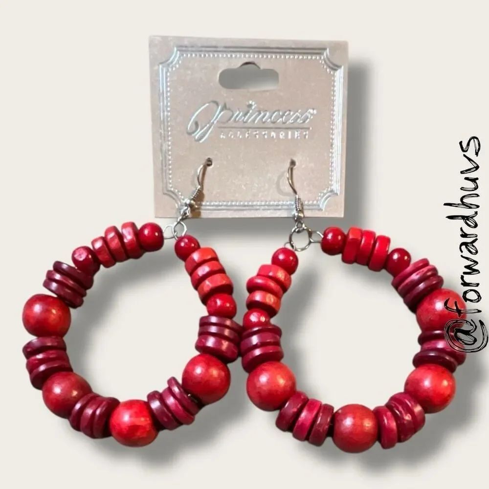 Bundle Saleā3 for $15 | Princess Accessories Red Hoop Earrings